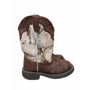 Justin Gypsy L9609 Women's 7.5 B Camo Uppers Brown Leather Cowgirl Boots